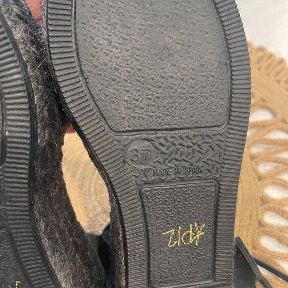 Naguisa Limolita Espadrilles Sandals Black Suede Size EU 37 - Picture 6 of 10